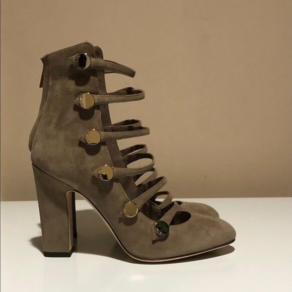 Jimmy Choo Venice 100 Suede Bootie in Light Mocha - Picture 14 of 14